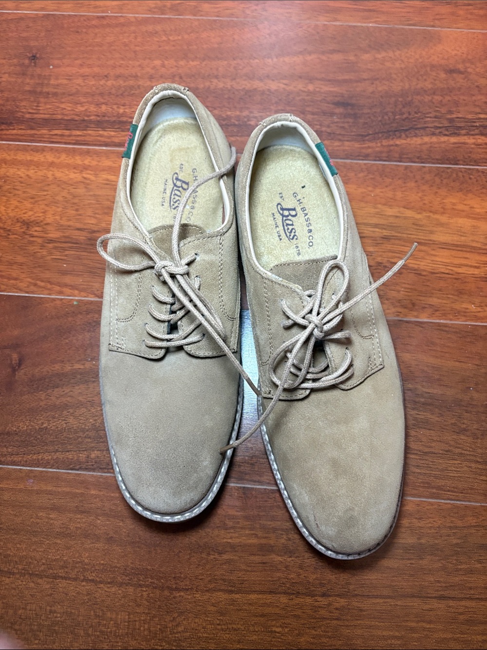 Bass Men's Suede Derby Shoes in Light Brown